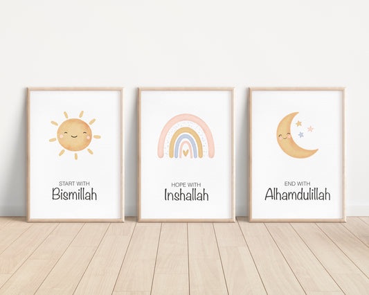 Poster bundle "Bismillah, Inshallah, Alhamdulillah"