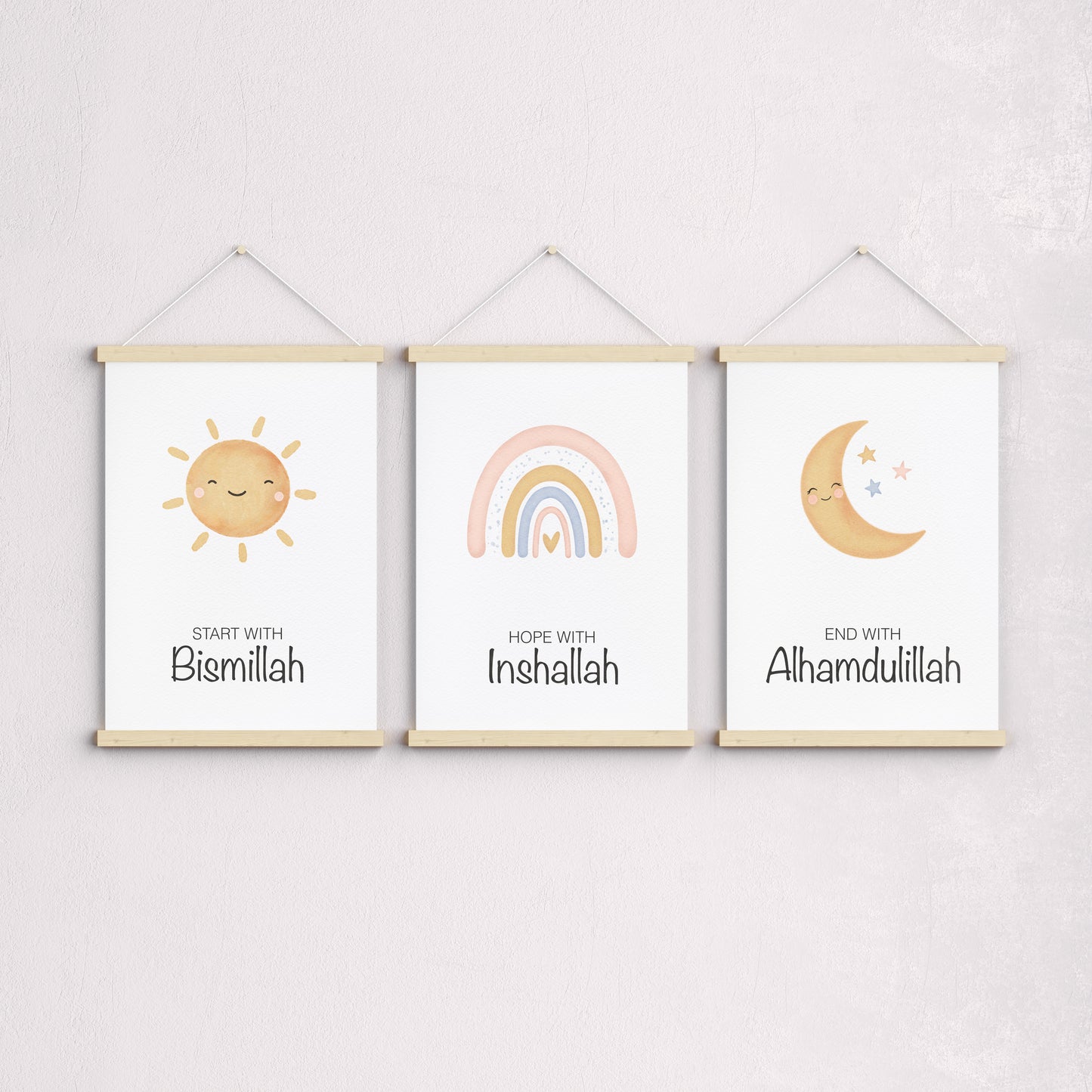Poster bundle "Bismillah, Inshallah, Alhamdulillah"